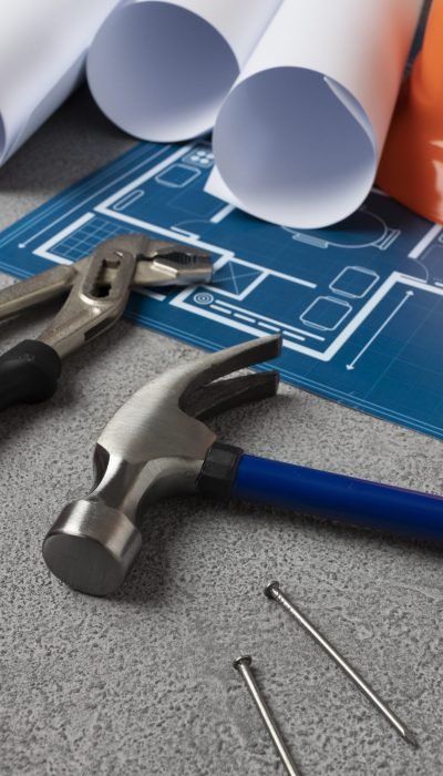 view-steel-hammer-with-other-construction-elements-tools view-steel-hammer-with-other-construction-elements-tools